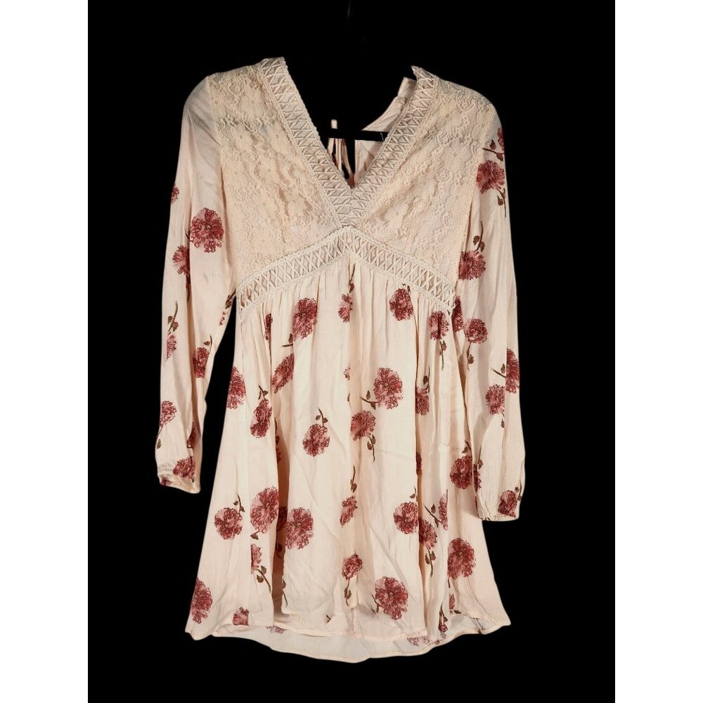 Alter'd State Womens Dress Delicate Floral Peach Boho Fairycore Y2K Romantic S